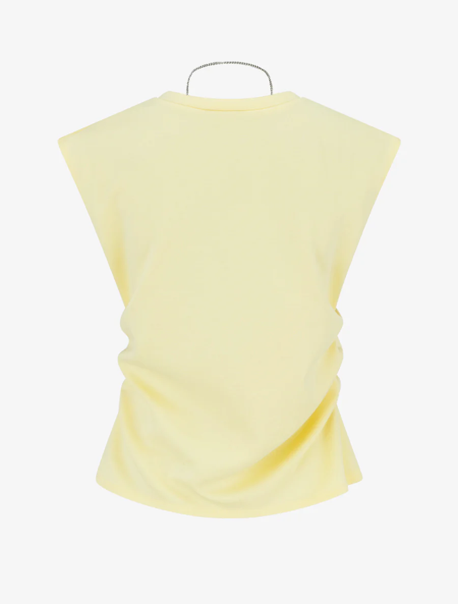 Top sans manches à côtés froncés - Jaune - Image 2