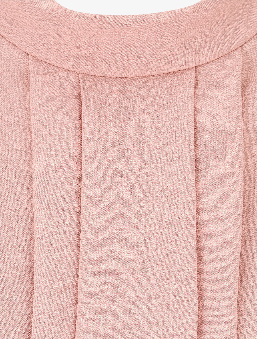 Top sans manches à dentelle et detail plissé - Rose - Image 3
