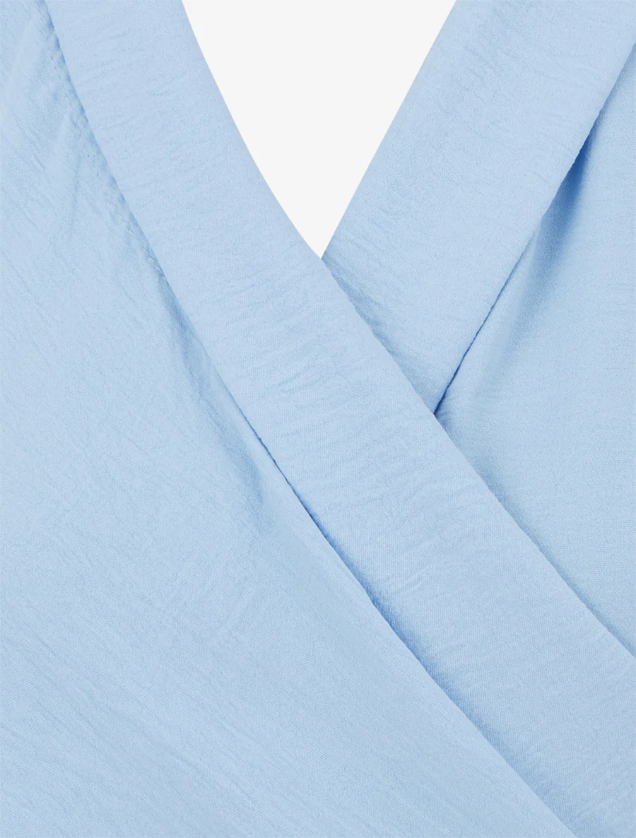 Top sans manches drapé à boutons - Bleu ciel - Image 3