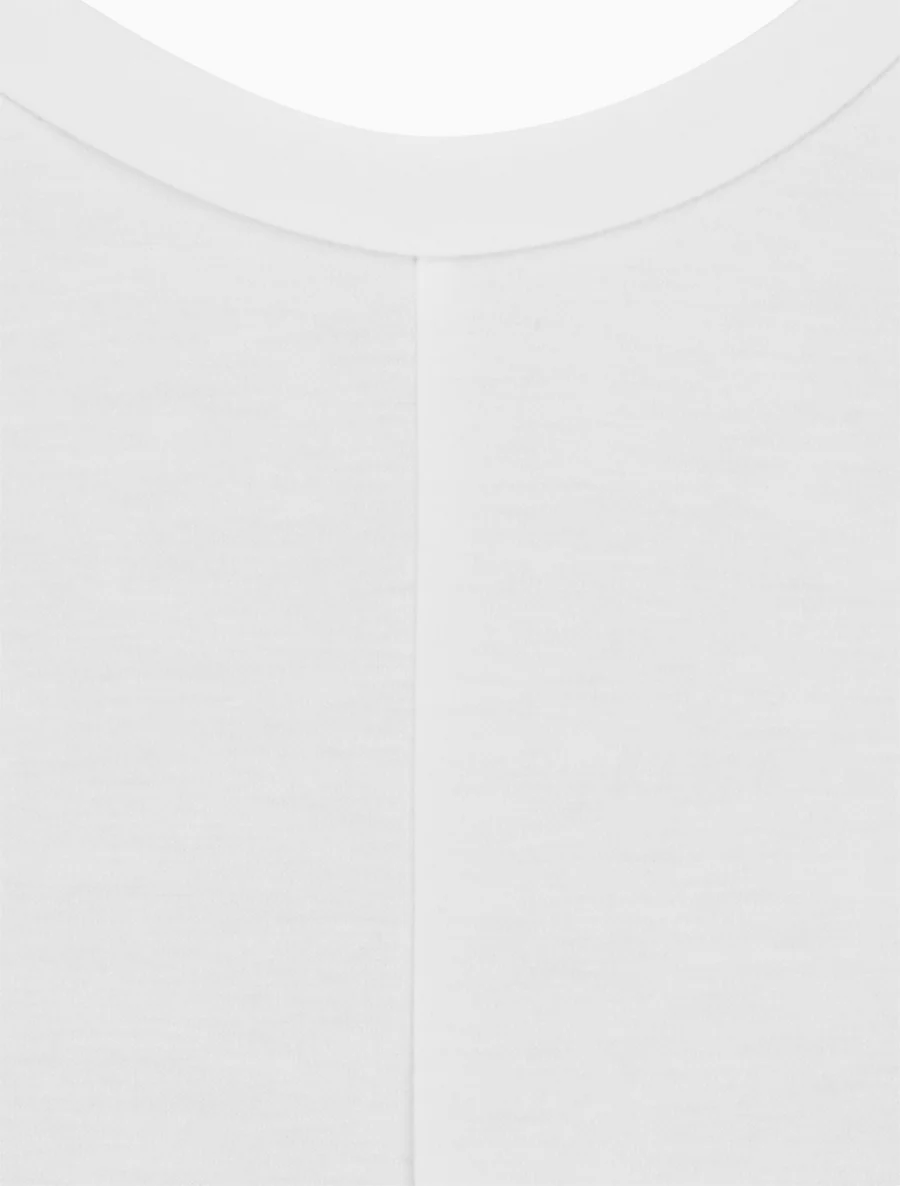 Top sans manches effet drapé et boutons - Blanc - Image 3