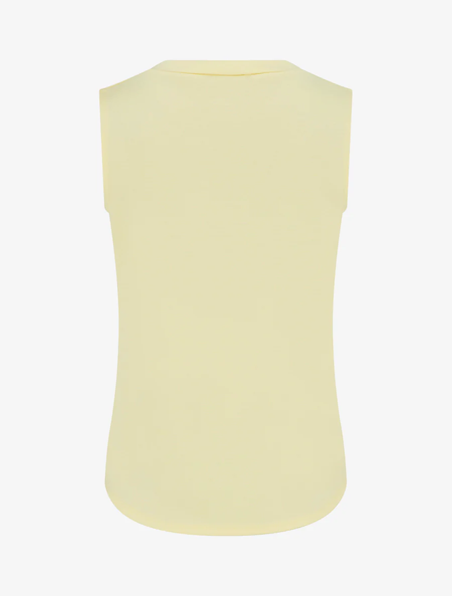Top sans manches effet drapé et boutons - Jaune - Image 2