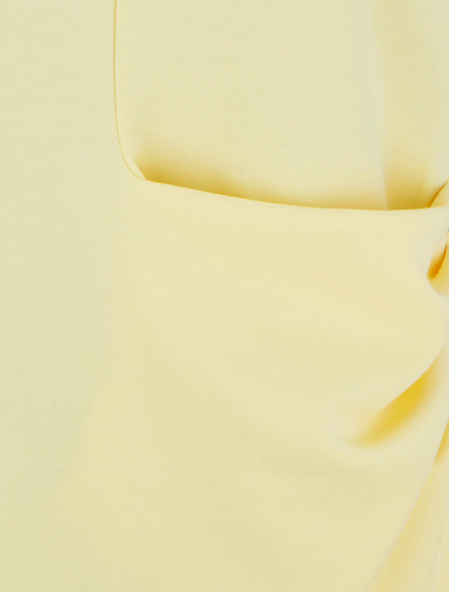 Top sans manches effet drapé et boutons - Jaune - Image 3