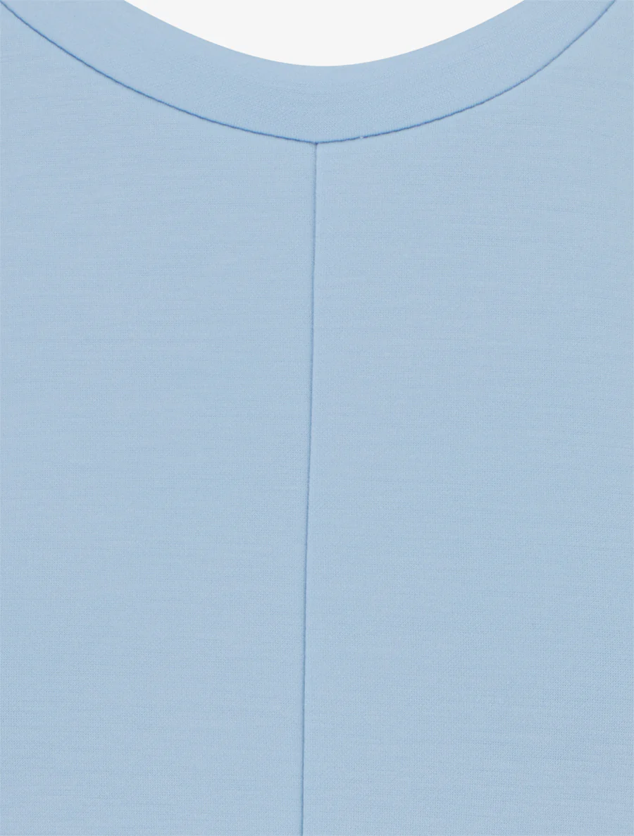 Top sans manches effet drapé et boutons - Bleu ciel - Image 3