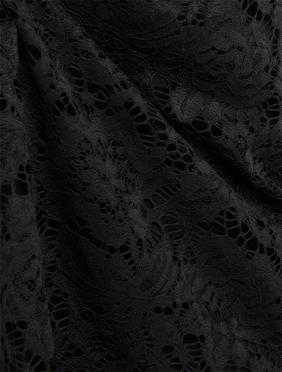 Top sans manches en dentelle à col U - Noir - Image 3