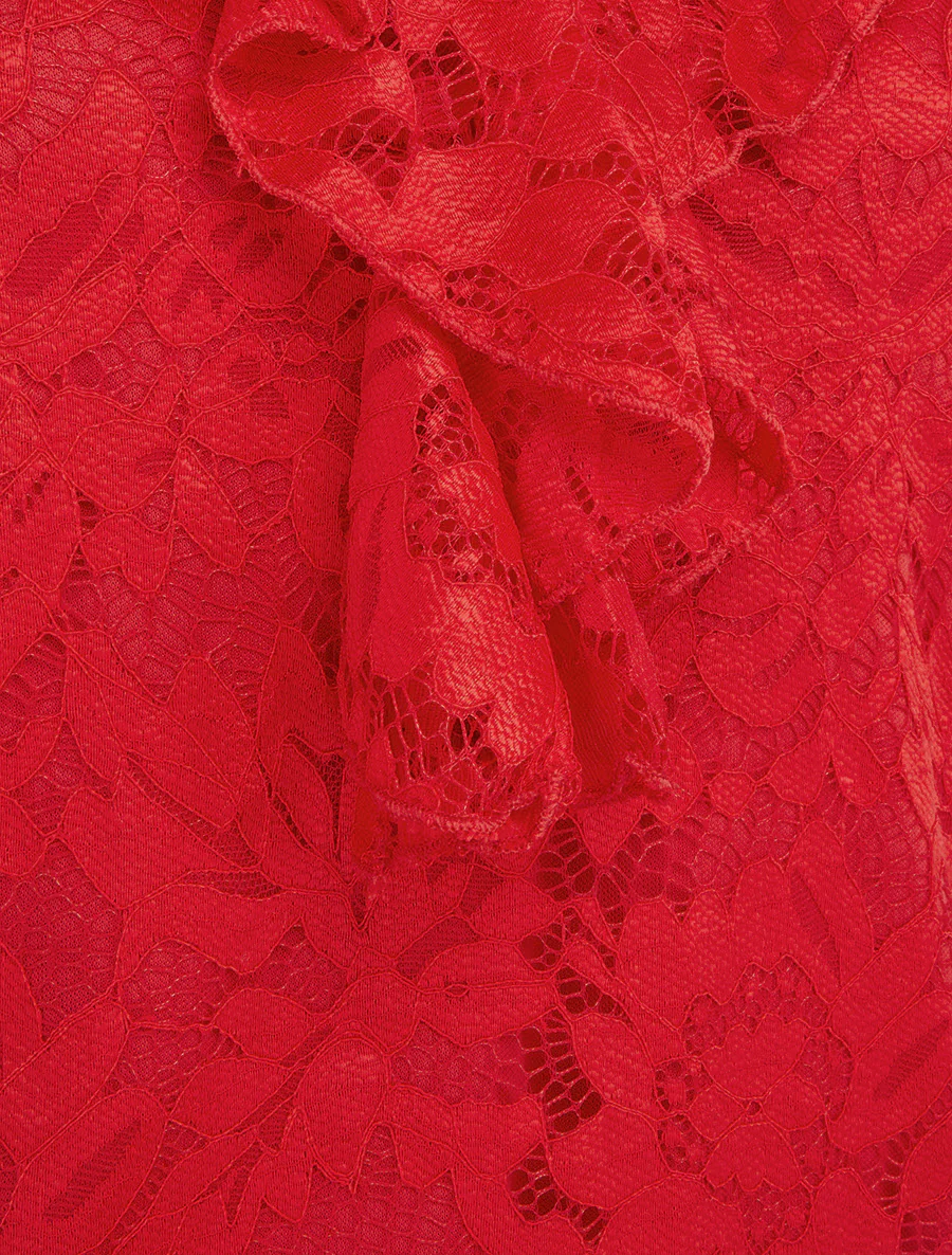 Top sans manches en dentelle - Rouge - Image 3