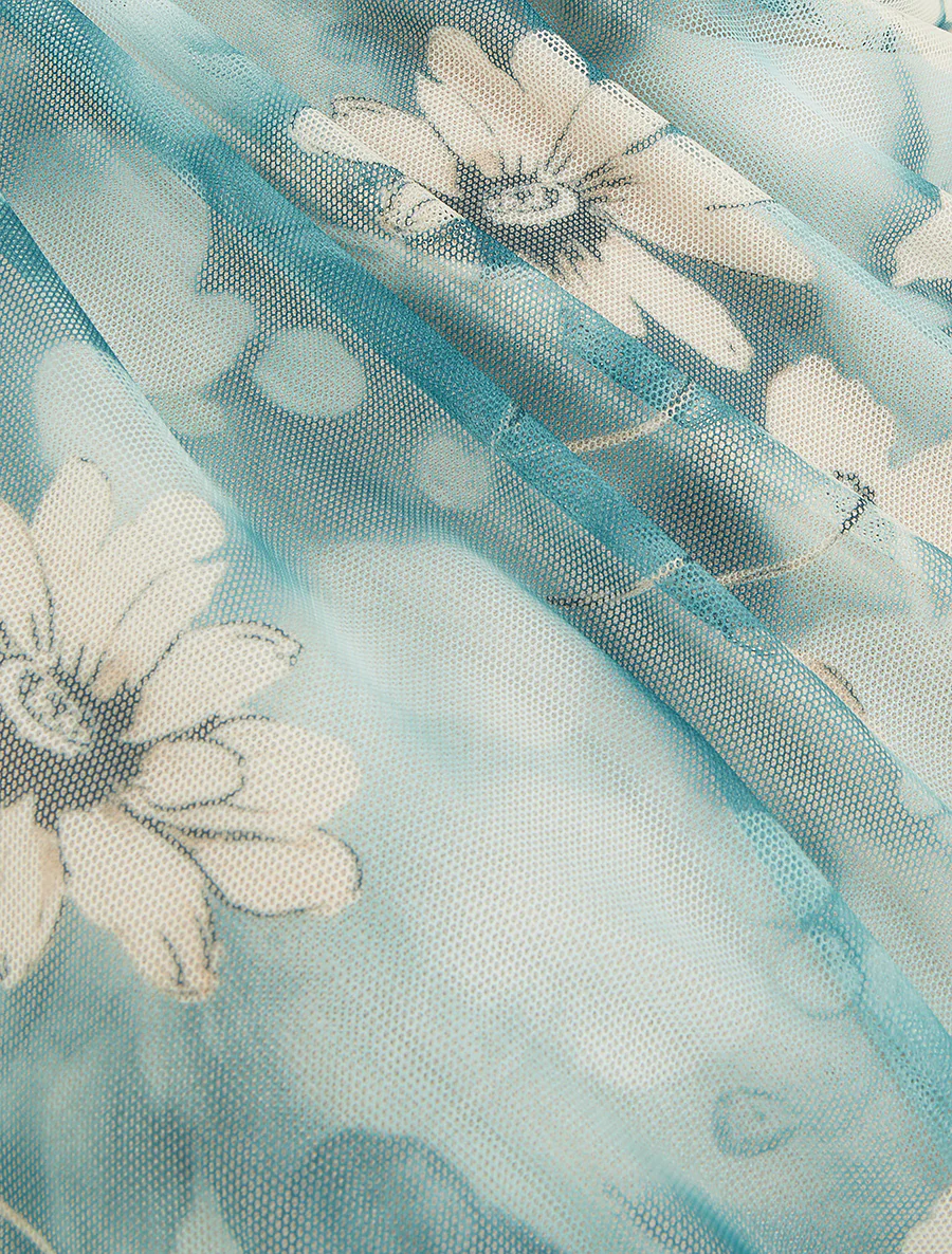 Top sans manches en tulle à fleurs - Vert émeraude - Image 3