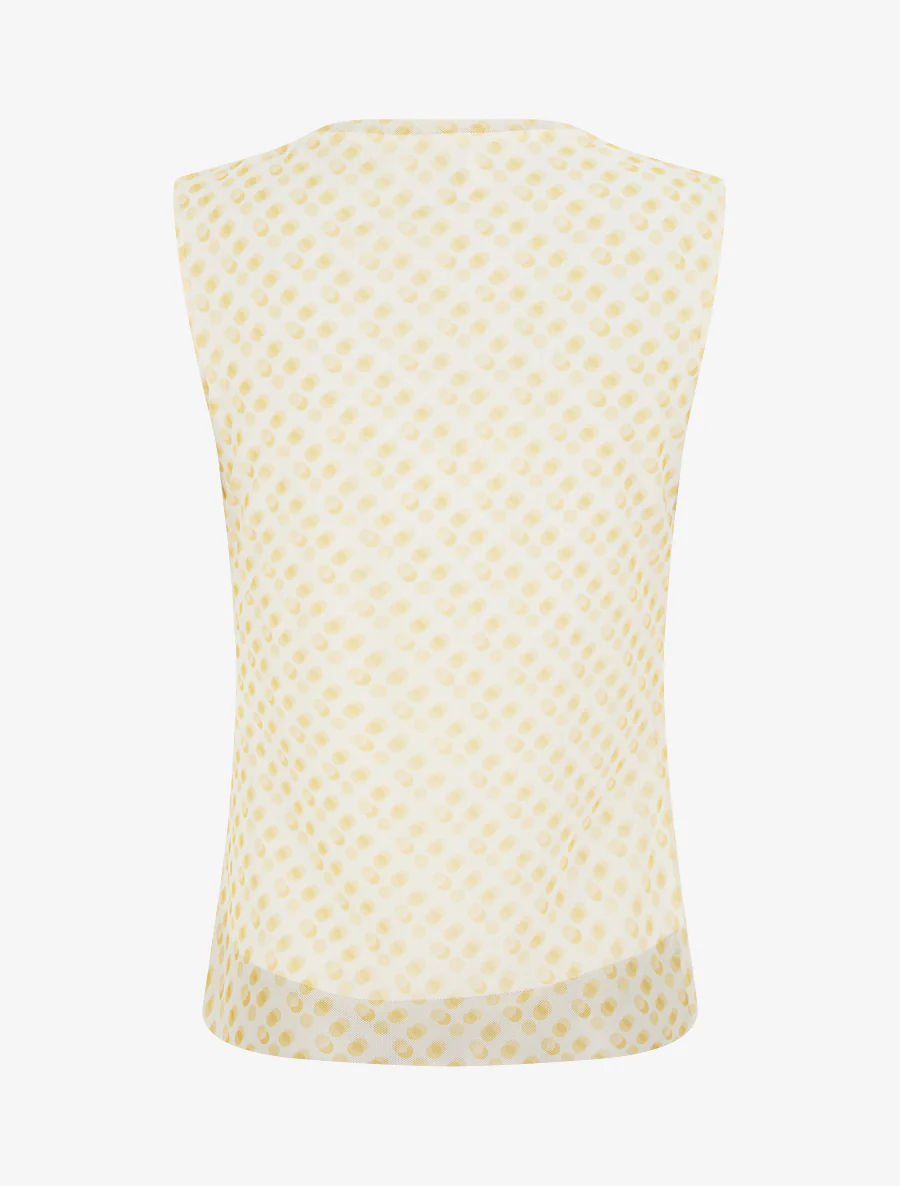 Top sans manches en tulle à pois - Jaune - Image 2