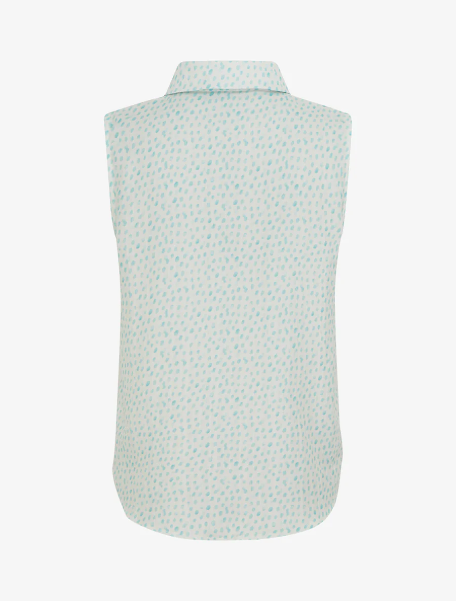Top sans manches imprimé à pois - Turquoise - Image 2