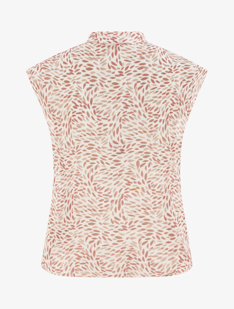 Top sans manches imprimé feuilles stylisées - Rose - Image 2