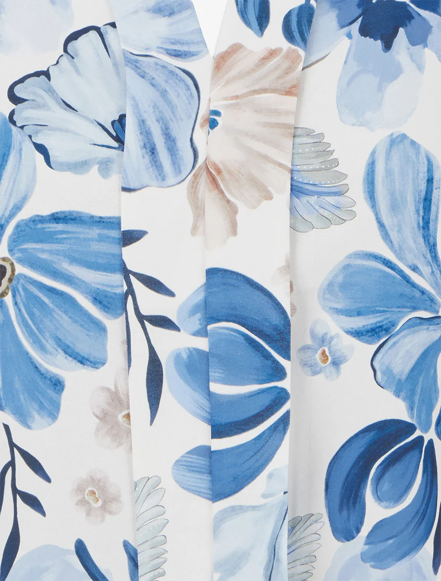 Top sans manches imprimé fleuri - Bleu - Image 3