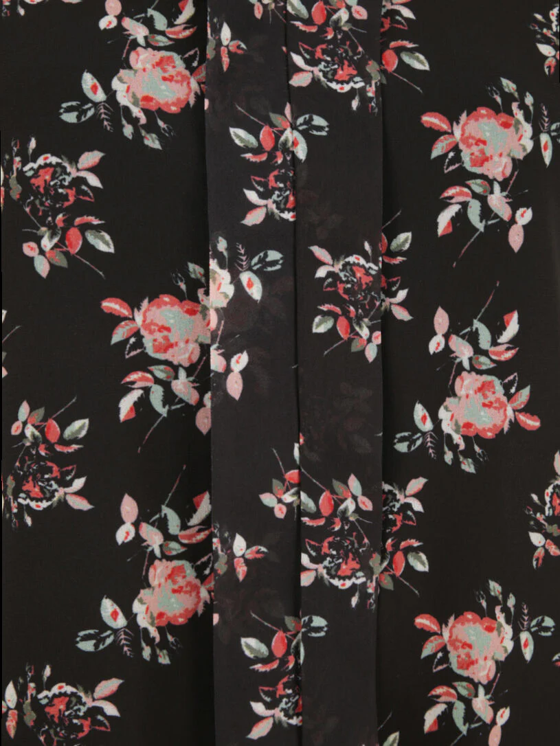 Top sans manches imprimé rosier - Noir - Image 3