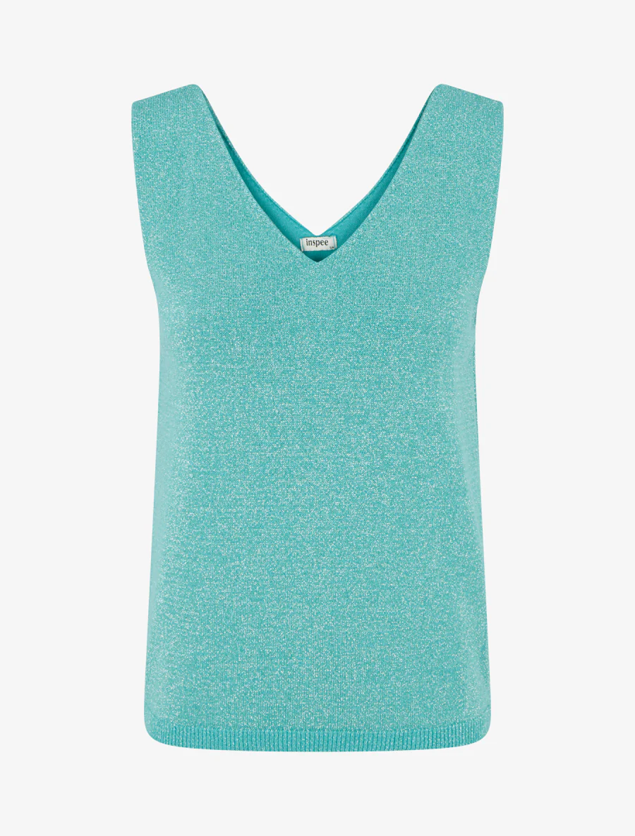 Top sans manches irisé - Turquoise