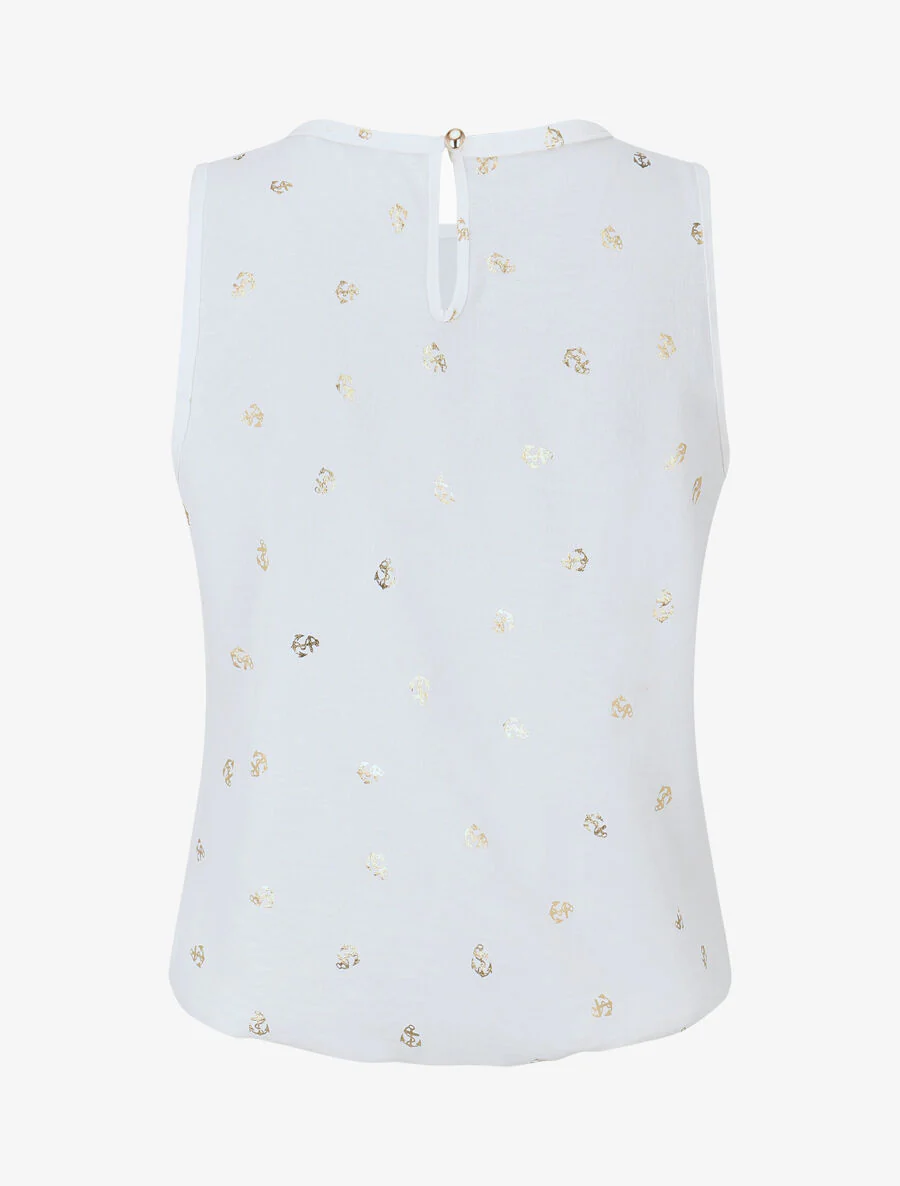 Top sans manches motif ancres irisées - Blanc - Image 2