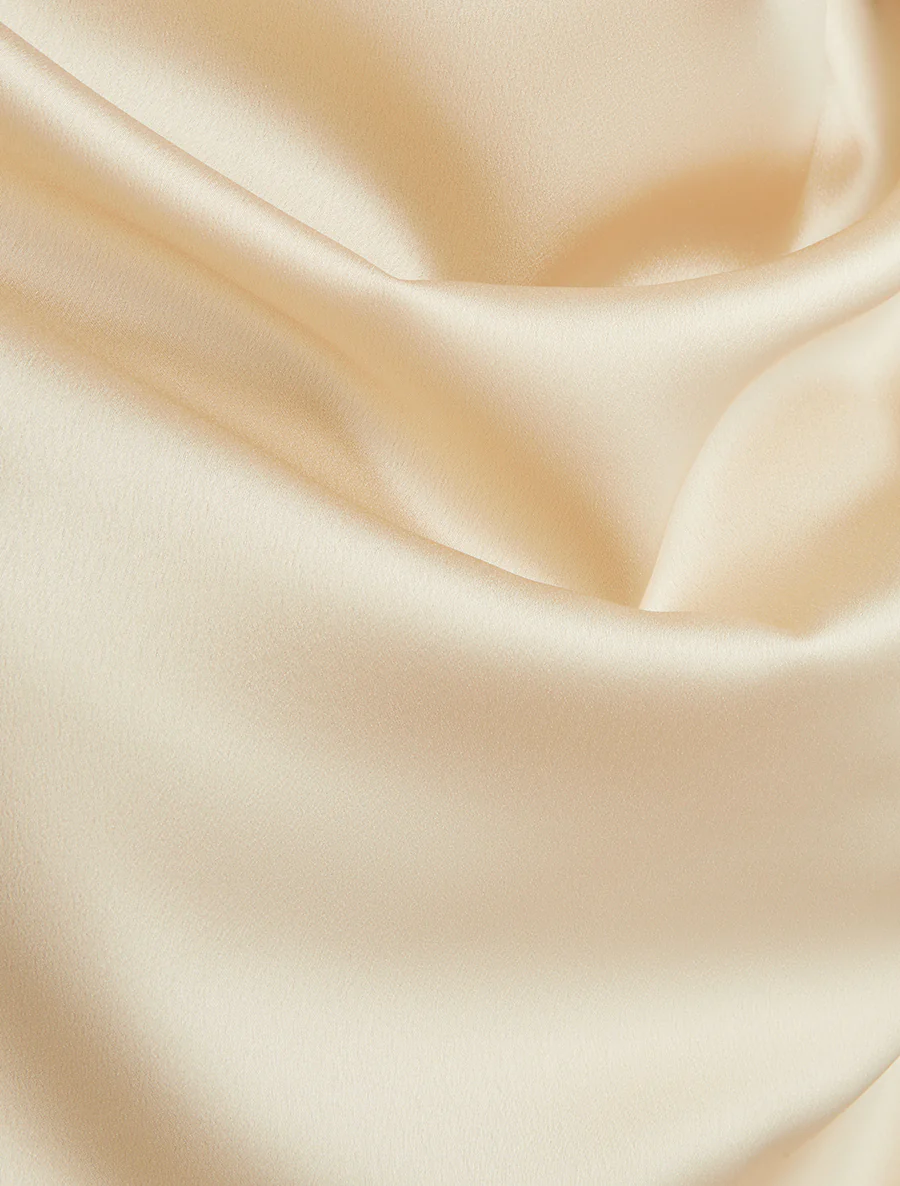 Top satiné à col bénitier - Beige - Image 3