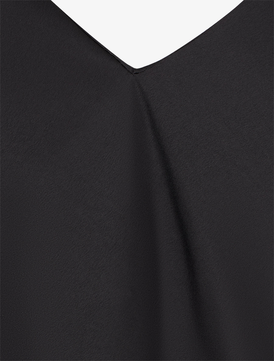 Top satiné à empiècement bijoux - Noir - Image 3