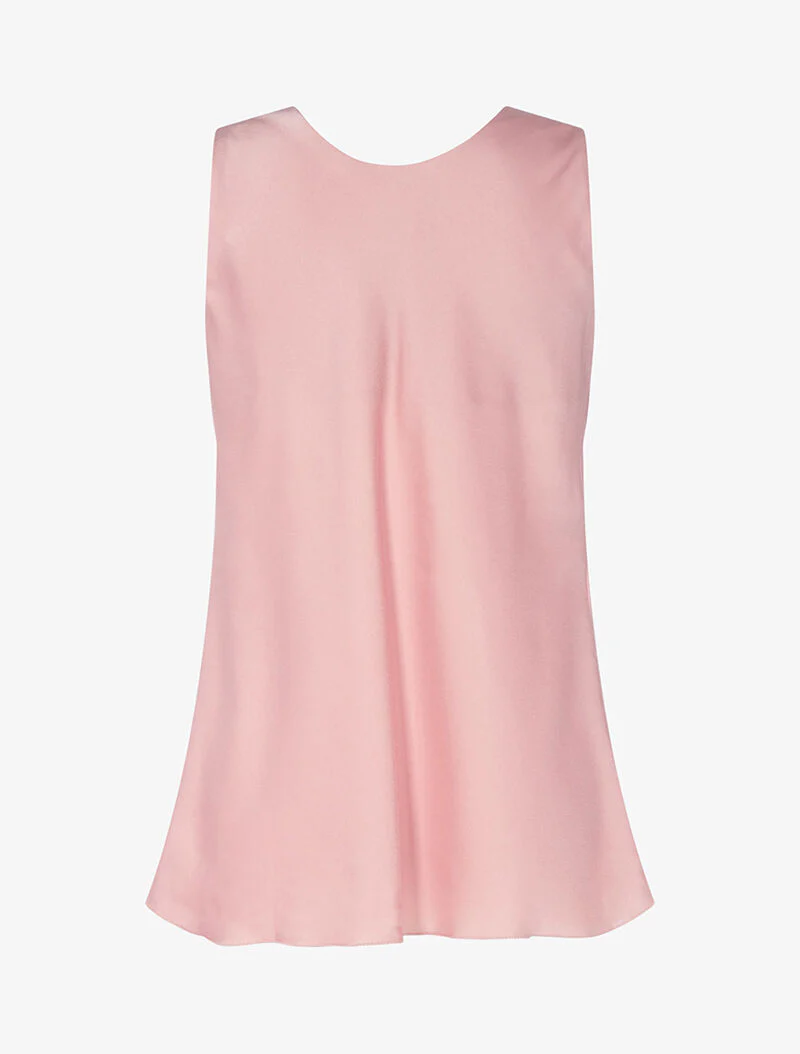 Top satiné à encolure bénitier - rose - Image 2