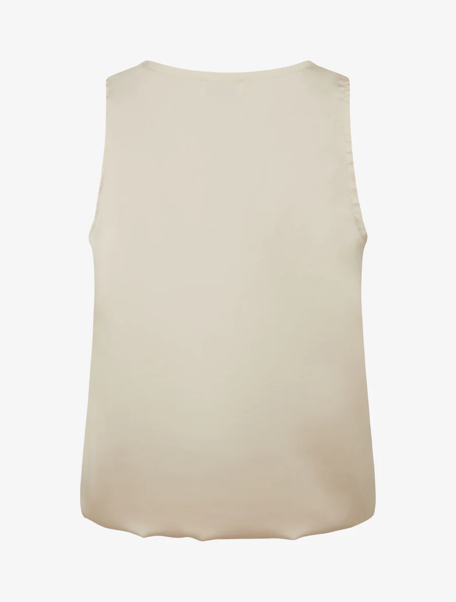 Top satiné coupe boule - Beige - Image 2