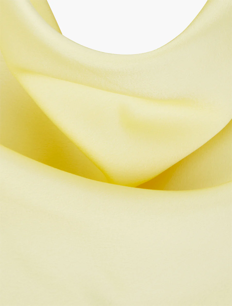 Top satiné sans manches col bénitier - Jaune citron - Image 3