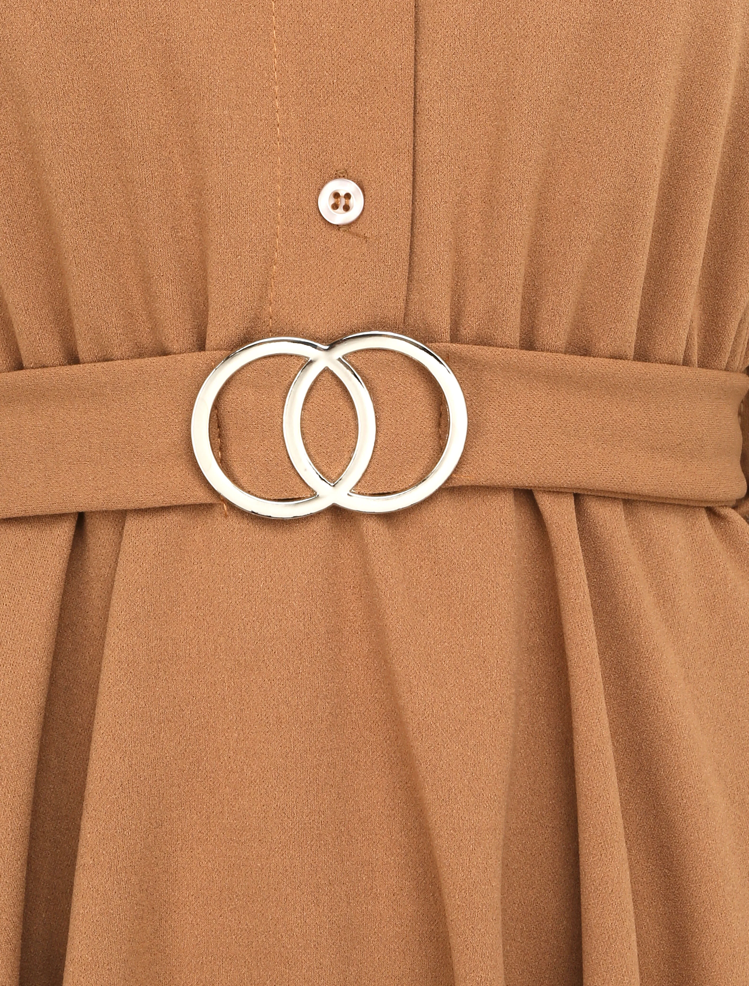 Top style chemise à taille cintrée - Camel - Image 3