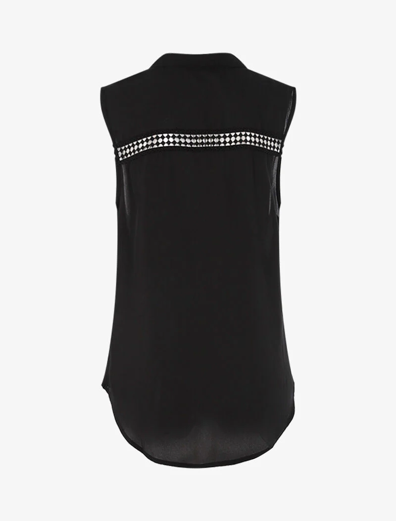 Top style chemise sans manches - noir - Image 2