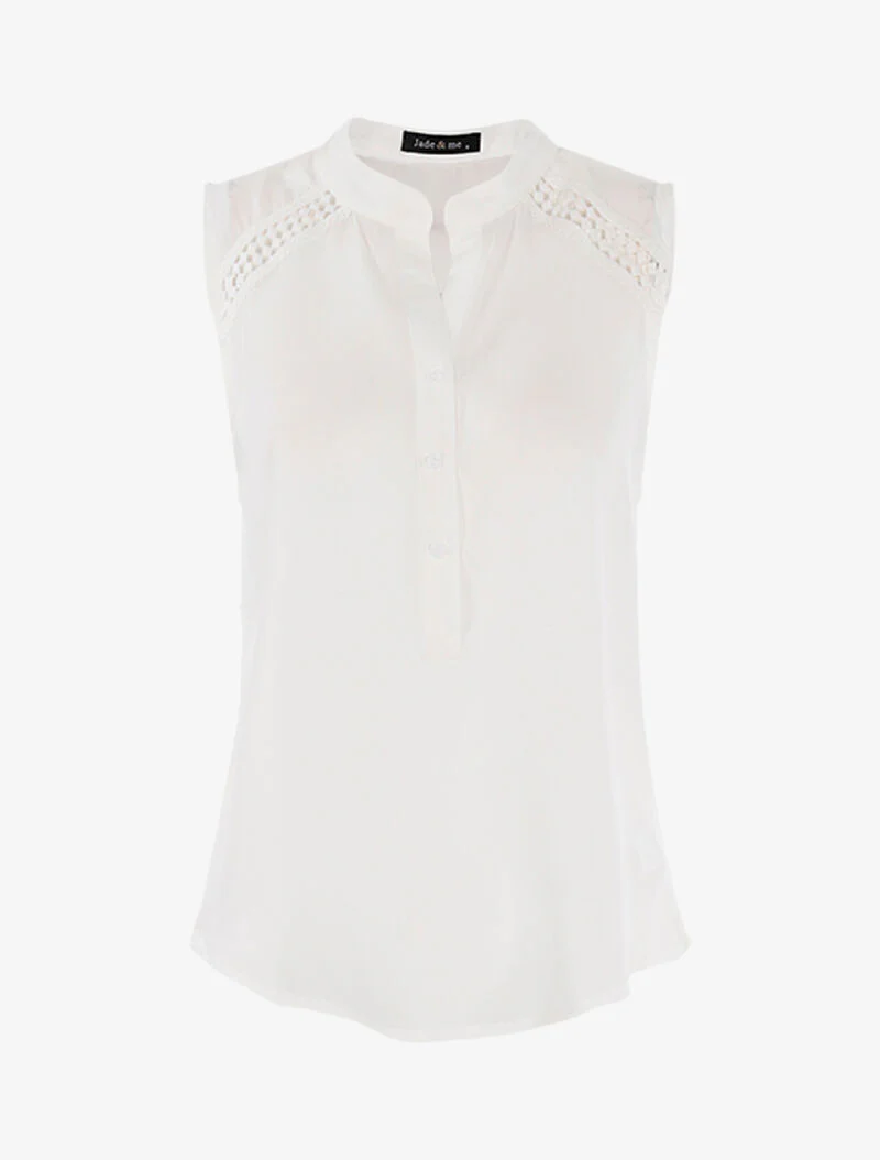 Top style chemise sans manches - blanc