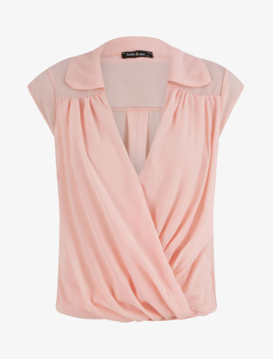 Top uni à bas élastiqué - Rose