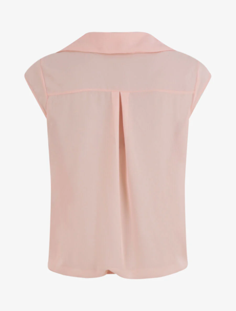 Top uni à bas élastiqué - Rose - Image 2