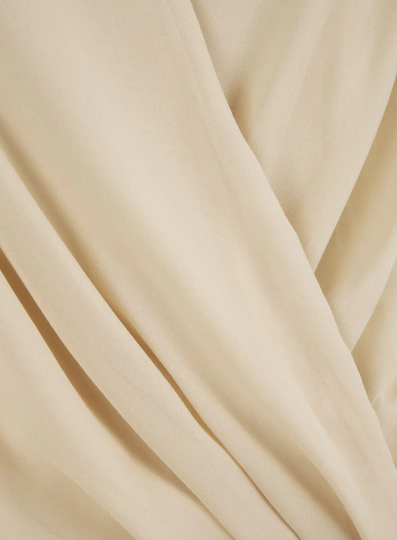 Top uni à bas élastiqué - Beige - Image 3