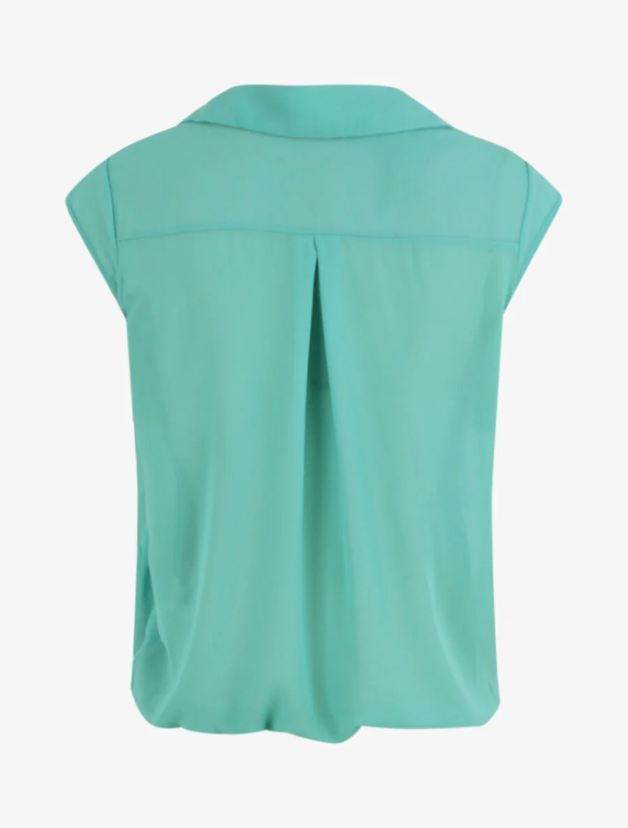 Top uni à bas élastiqué - Vert d'eau - Image 2