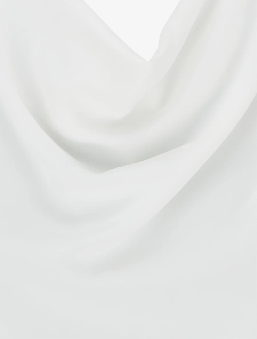 Top uni à empiècement bijou - Blanc - Image 3