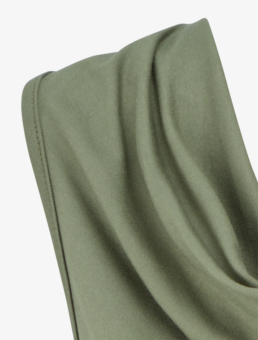 Top uni à empiècement bijou strassé - Kaki - Image 3