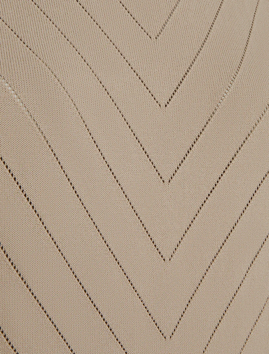 Top uni ajouré à col rond - Taupe - Image 3