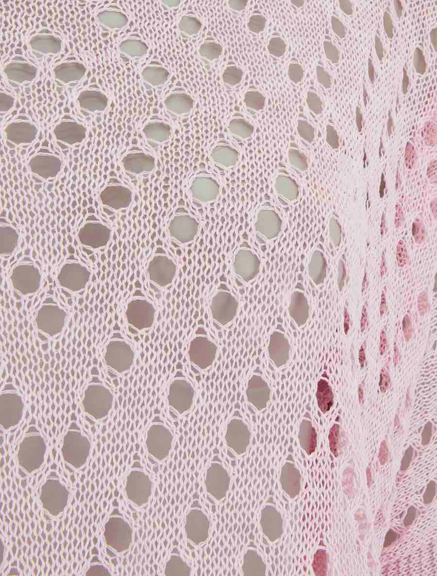 Top uni ajouré en maille - Rose - Image 3