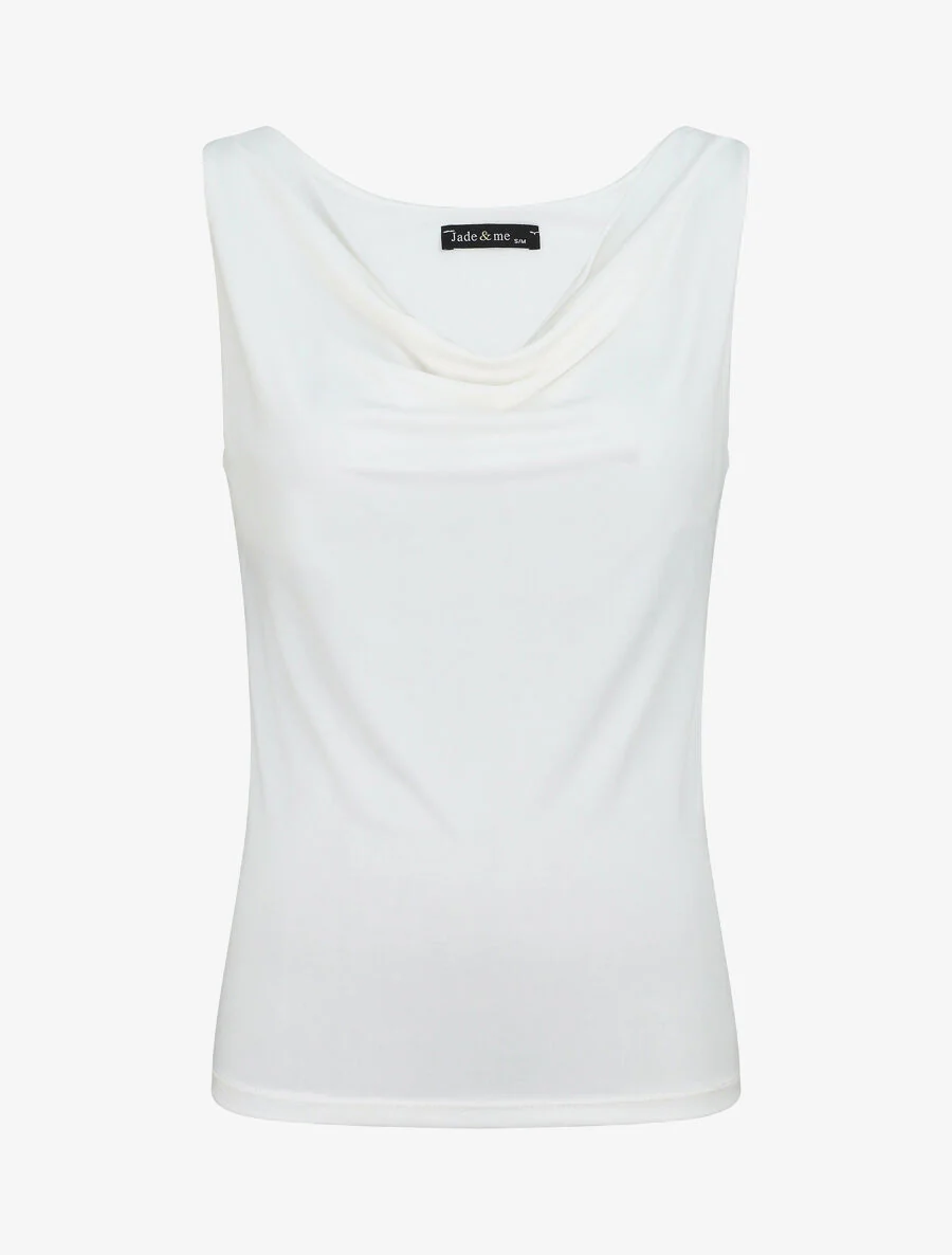 Top uni col bénitier - Blanc