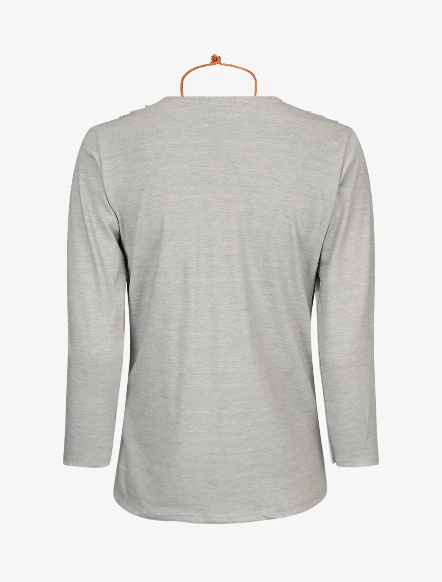 Top uni col bénitier - Gris - Image 2