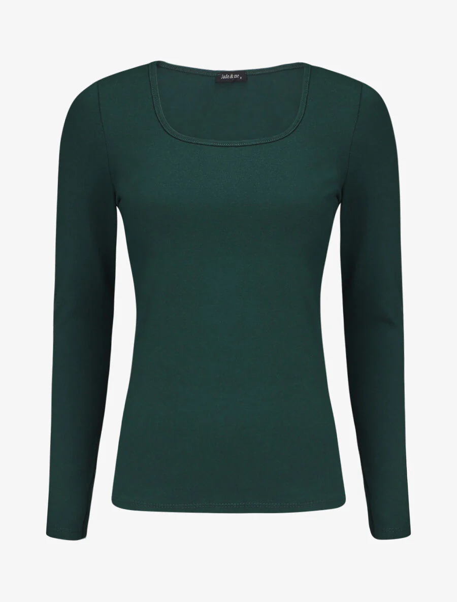 Top uni coupe droite - Vert sapin