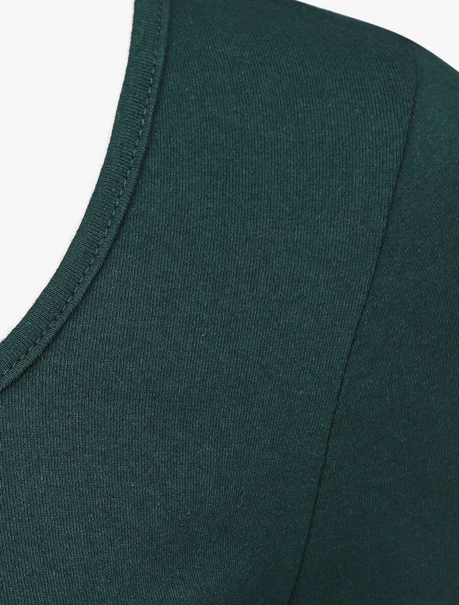 Top uni coupe droite - Vert sapin - Image 3