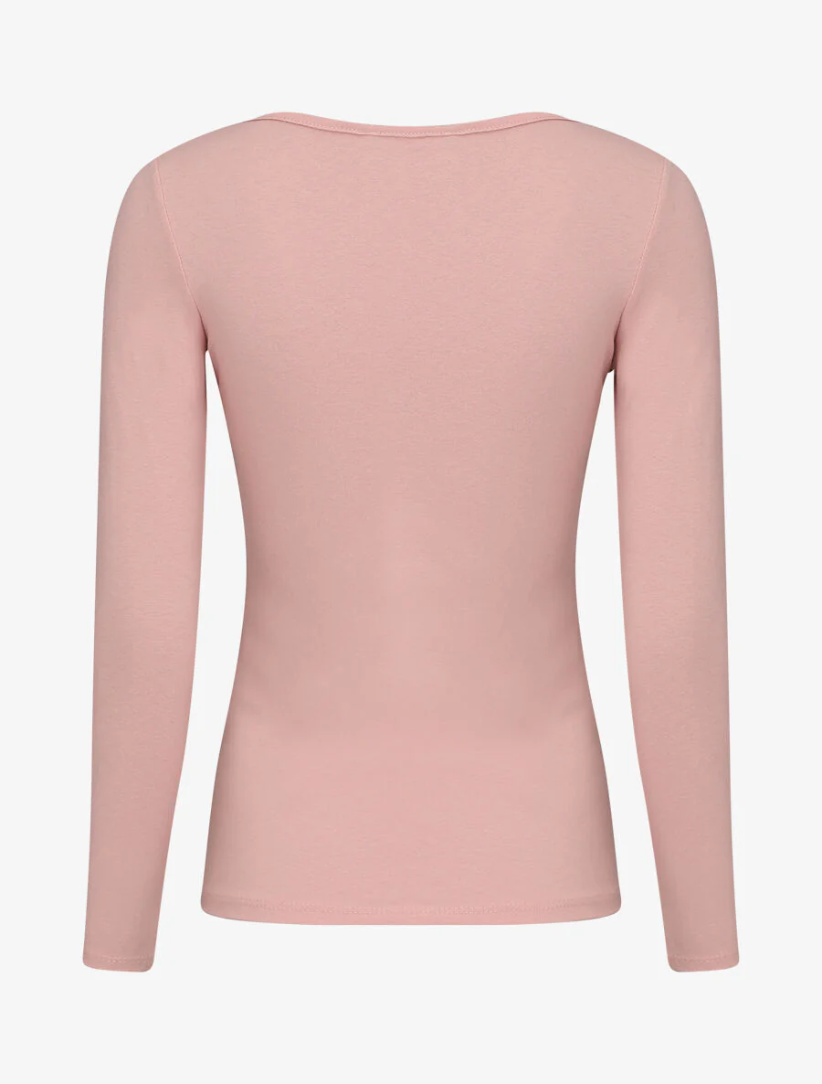 Top uni coupe droite - Rose - Image 2