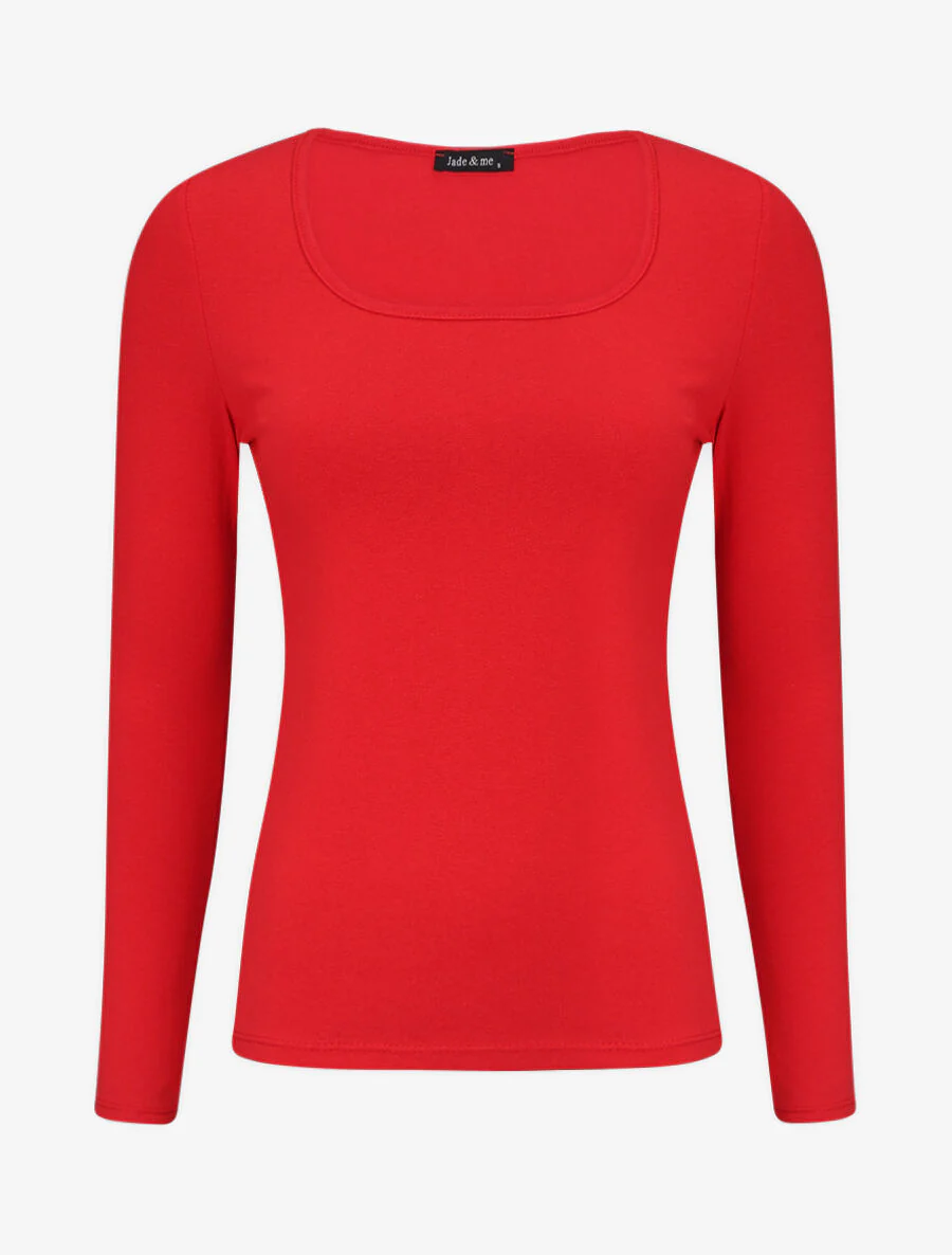 Top uni coupe droite - Rouge