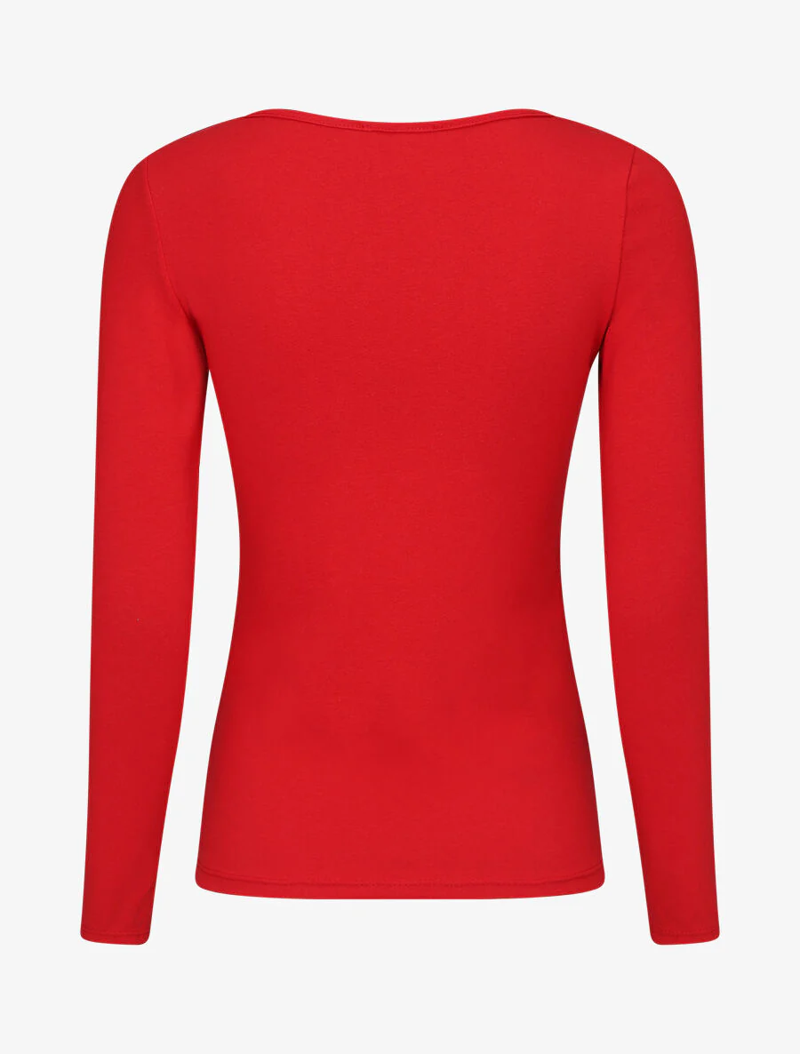 Top uni coupe droite - Rouge - Image 2