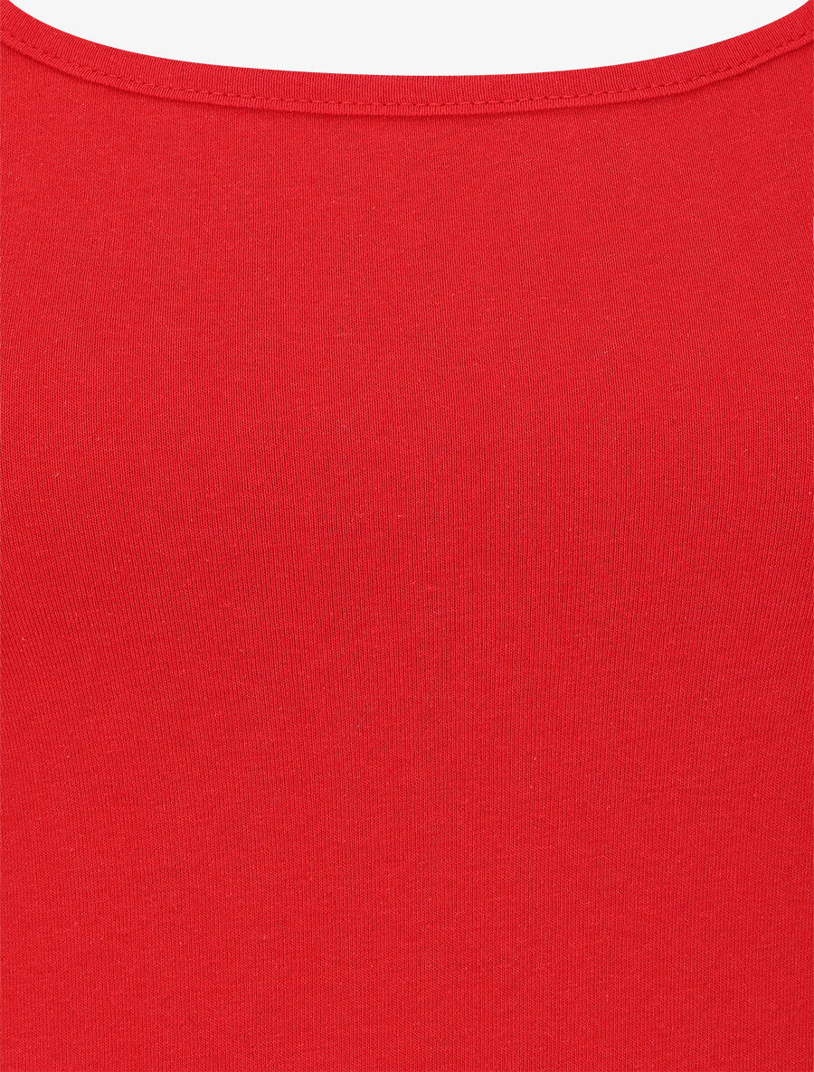 Top uni coupe droite - Rouge - Image 3