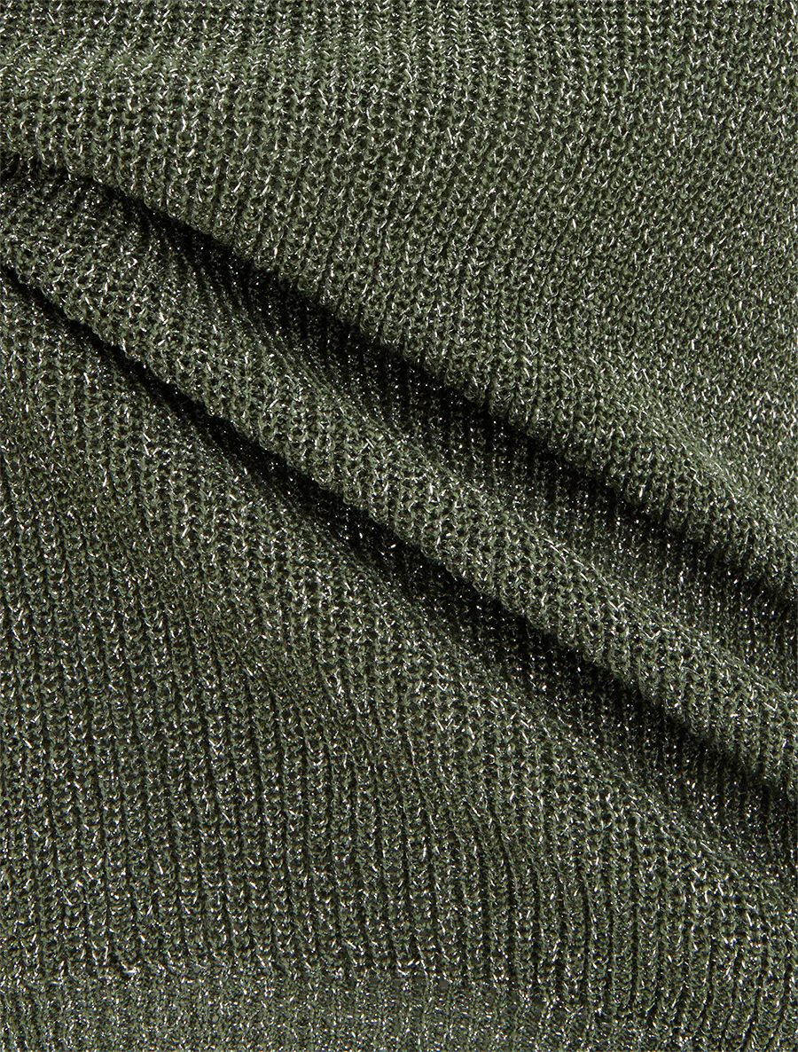Top uni irisé en maille - Kaki - Image 3