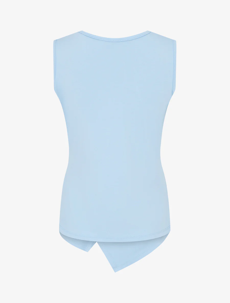 Top uni sans manches à anneau - Bleu ciel - Image 2