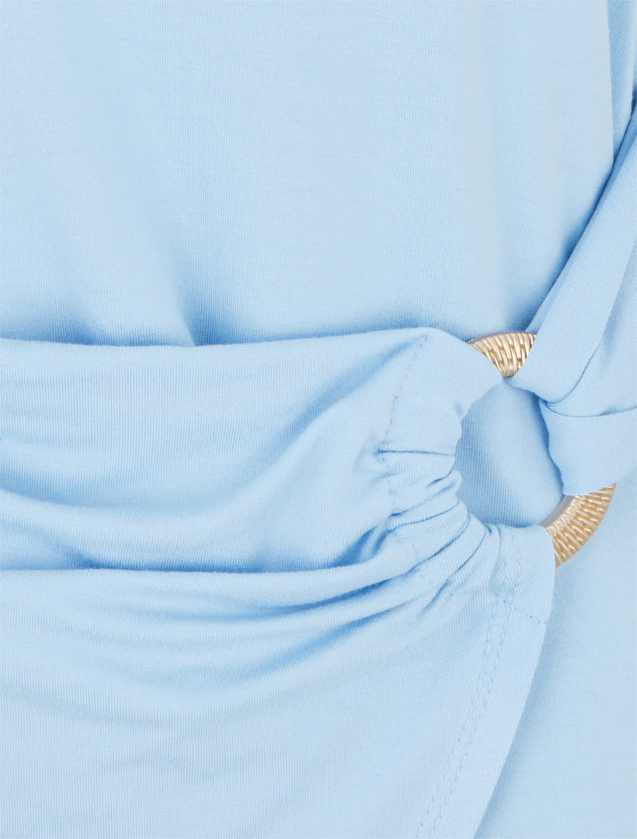 Top uni sans manches à anneau - Bleu ciel - Image 3