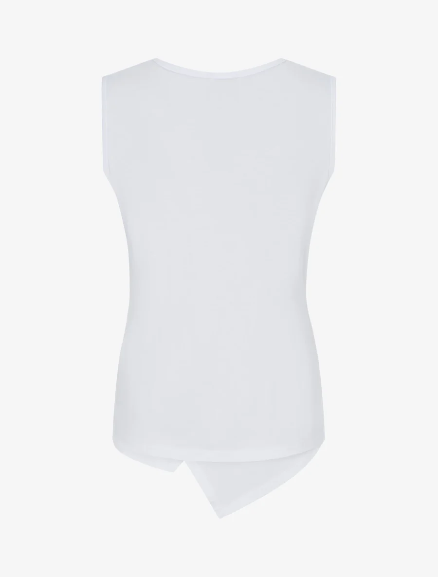 Top uni sans manches à anneau - Blanc - Image 2