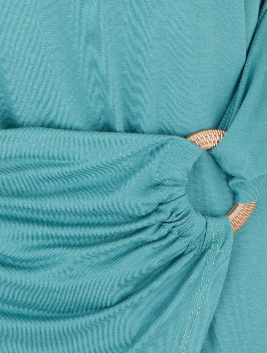 Top uni sans manches à anneau - Turquoise - Image 3