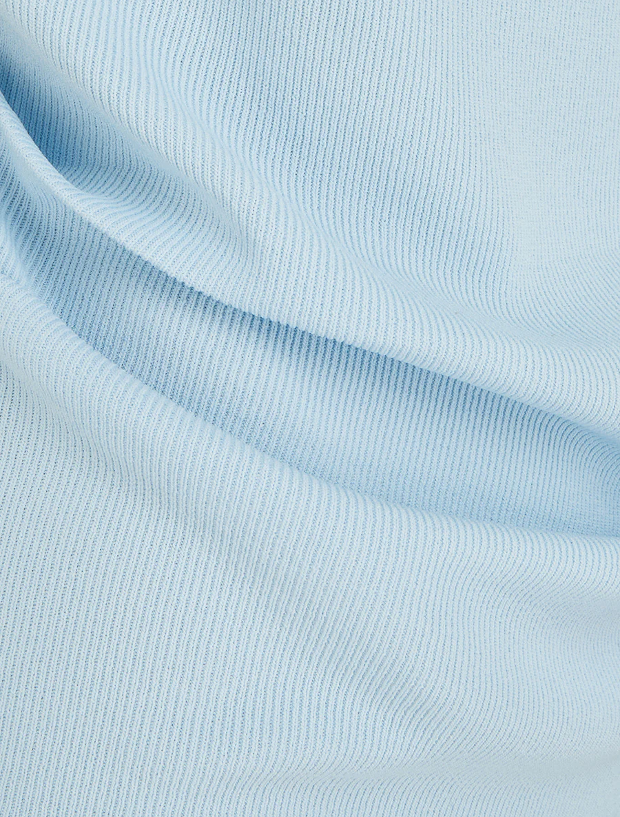 Top uni sans manches à col bénitier - Bleu ciel - Image 3