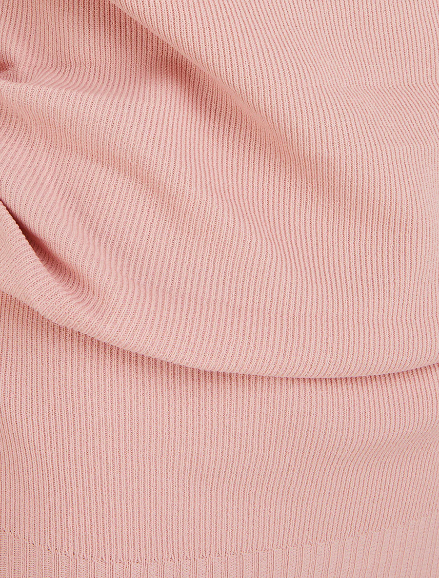 Top uni sans manches à col bénitier - Rose - Image 3