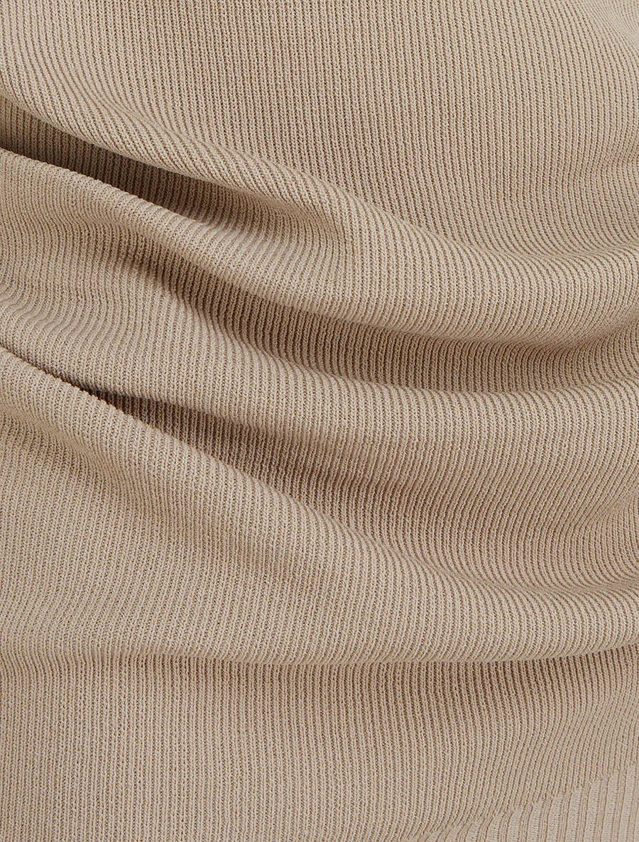 Top uni sans manches à col bénitier - Taupe - Image 3