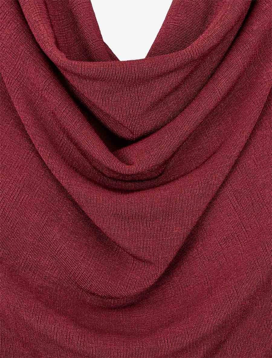 Top uni sans manches à col bénitier - Bordeaux - Image 3